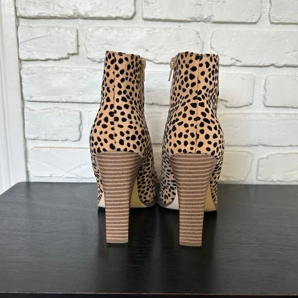 Just Fab Ivan'a Animal Print Heeled Pointed Toe Bootie Women's‎ 6.5 - Picture 3 of 8